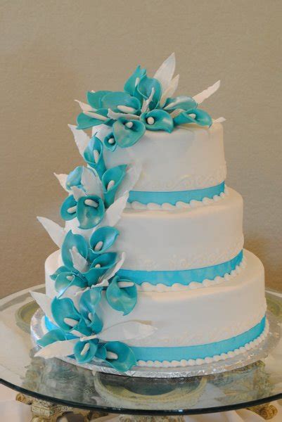 13 Cascade Wedding Cakes Turquoise Photo Blue And Turquoise Wedding