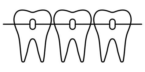 Teeth Braces Icon Dental Care Service Logo Caries Teeth Smile Vector