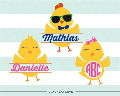 Download Easter Chick - monograms and name - SVG boy and girl file ...