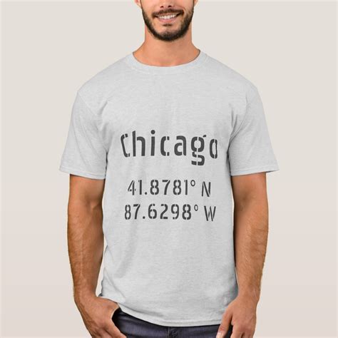 Chicago Latitude Longitude T Shirt Zazzle