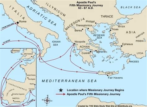 Large Map Of Apostle Pauls Final Missionary Journey Pauls Missionary Journeys Journey