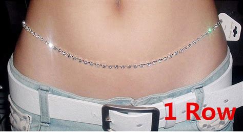 Hot Sale Sexy Womens Crystal Belly Waist Chain Body Jewelry Silver