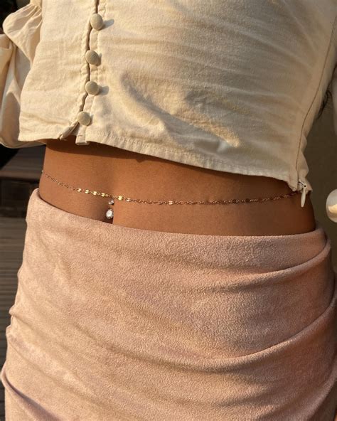 Dainty Belly Chain 14k Gold Filled Gold Rose Gold Etsy Belly Chain Body Chain Belly