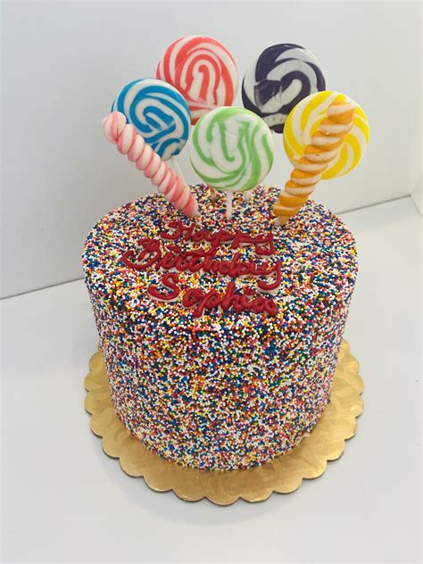 Vanilla Bake Shop Rainbow Sprinkle Lollipop Cake