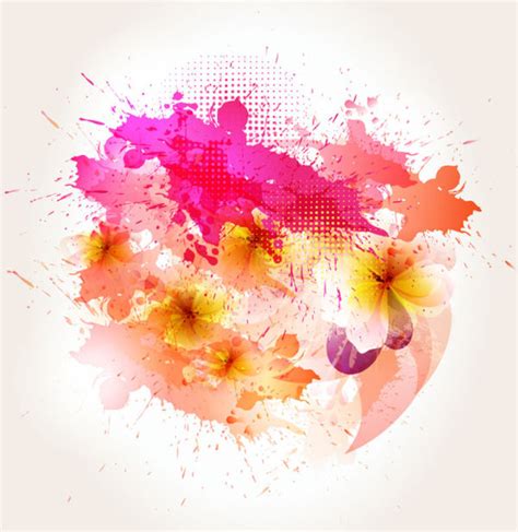 Splash Color Flower Backgrounds Vector Free Vector In Adobe Illustrator