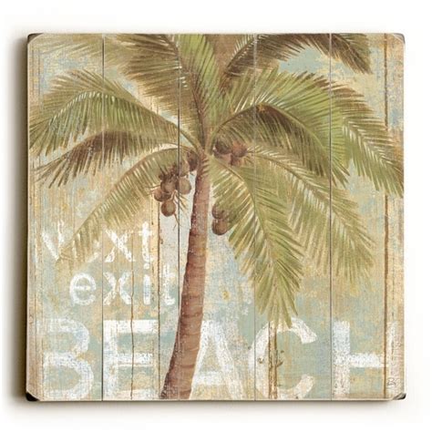 Shop Next Exit Beach Palm Tree Planked Wood Wall Decor By