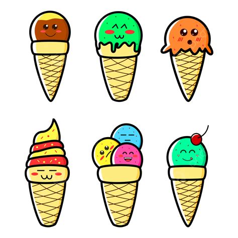 Kawaii Ice Cream Clipart Hd Png Cute And Kawaii Ice Cream Doodle Set