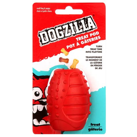Dogzilla Rubber Treat Dispensing Dog Toys Small Red