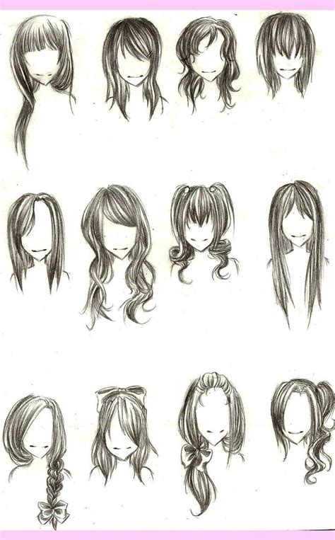 Different Hairstyles For Drawing How To Draw Hair Anime Hair