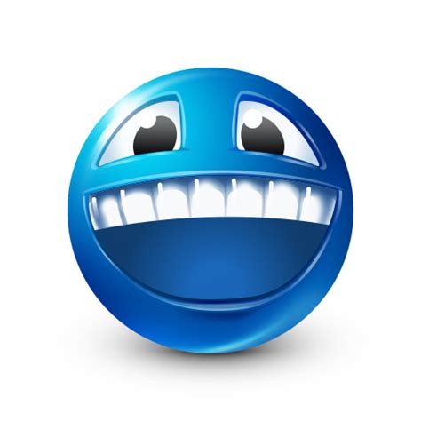 Big Grin Emoticon Blue Emoji Emoticons Emojis