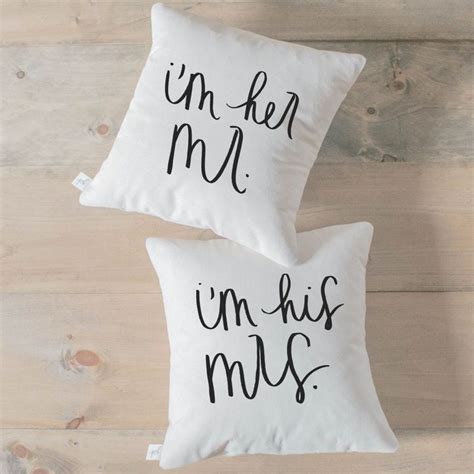 Etsy Throw Pillow Set I M Her Mr I M Her Mrs Calligraphy Home Decor Wedding Gift