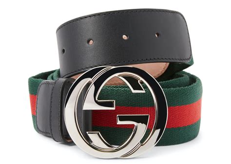 Gucci Interlocking G Pure Web Belt Greenredblack In Fabricleather