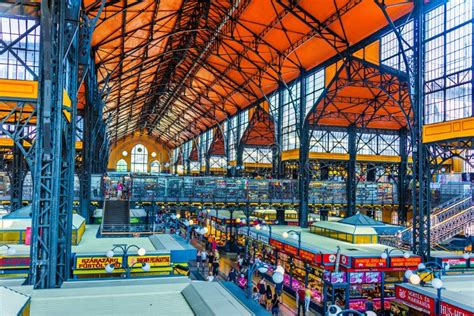 Great Market Hall Or Central Market Hall In Budapest Hungary Editorial