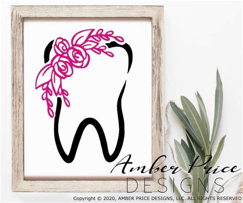 Dentist Dental SVG cute floral tooth SVGs dental hygienist | Etsy