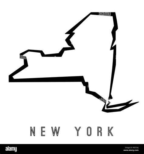 New York Map Outline Us State Shape Sharp Polygonal Geometric Style