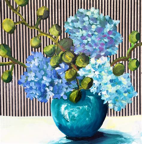 Figs And Hydrangeas Ali Wood Artist