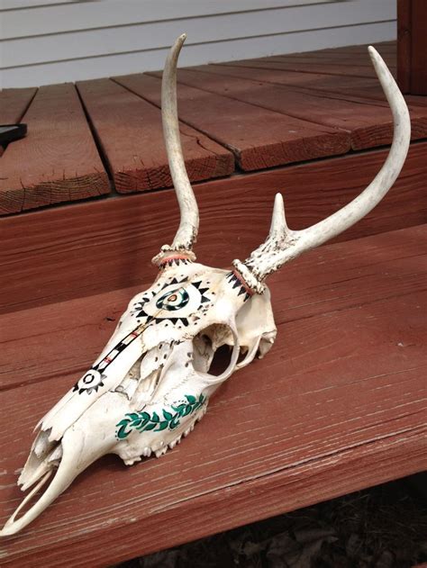 Deer Skull Garage Decor Deer Skull Decor Deer Skull Art Painted