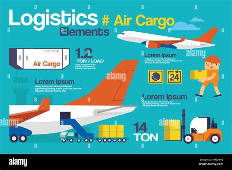 Vector Illustration Logistic Air Cargo Infographics And Elements Stock