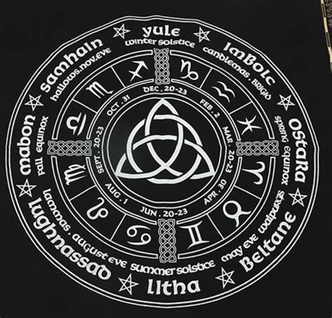 Triquetra Pagan Wheel Of The Year Witch Calendar Tarot Altar Tablecloth