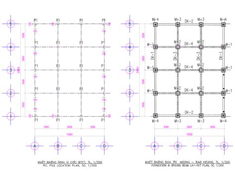 Foundation Grid Line Planning Autocad File Cadbull