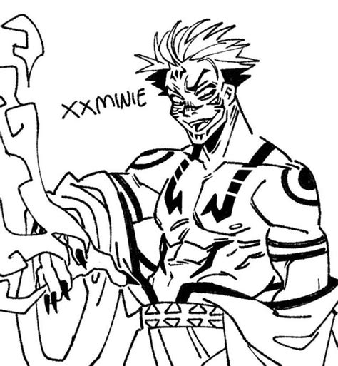 Sukuna Coloring Pages Coloring Nation