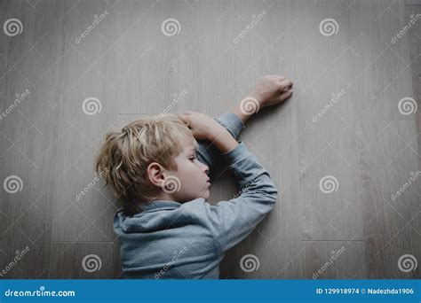 Sad Stressed Tired Exhausted Child At Home Stock Photo Image Of Face