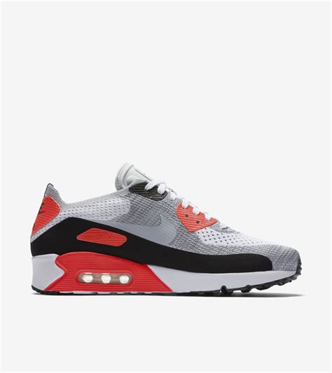 Nike Air Max 90 Ultra 20 Flyknit White And Bright Crimson Nike⁠ Snkrs