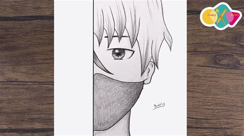 رسم انمي سهل تعلم رسم نصف وجه ولد انمي يرتدي كمامة خطوة بخطوة للمبتدئين Youtube