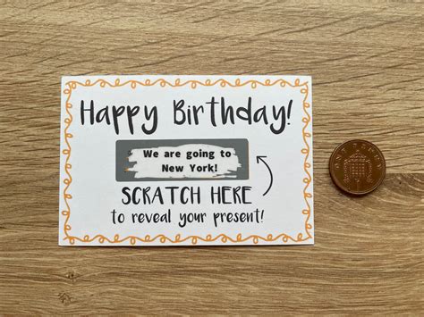 Personalised Birthday Card Scratch Off Reveal Card Etsy Uk