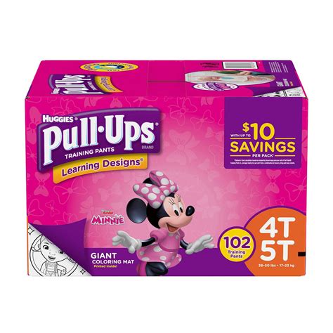 Huggies Pull Ups Training Pants For Girls Size 4t5t Weight 102 Ct Bulk Qty Free Shipping