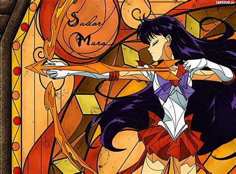 Sailor Mars Czarodziejka z Marsa Rei Hino anime łuk witraż
