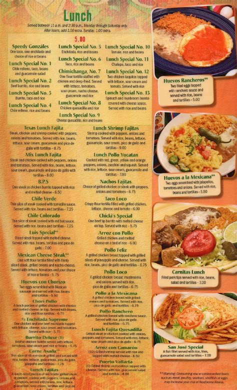 Menu At El Burrito Loco Restaurant Richlands Cedar Valley Dr