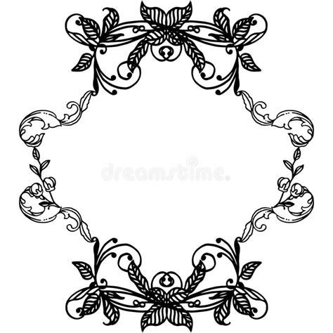 Vintage Floral Frame In Colors Black And White For Various Design Of