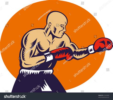 Illustration Boxer Jabbing Side View Done Stock Vector Royalty Free 41203909 Shutterstock