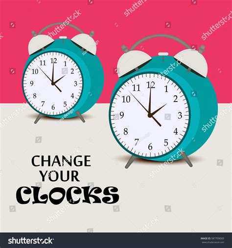 Vector Illustration Banner Change Your Clocks Stock Vector Royalty