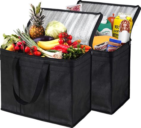 Nz Home 2 Pack Insulated Reusable Grocery Bags Extra Large Foldable