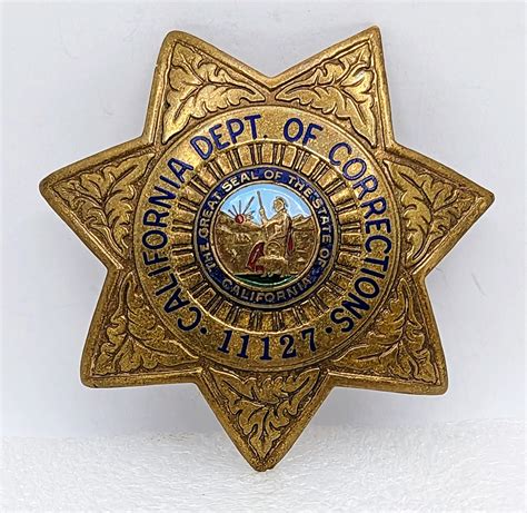 1983 Ca Dept Of Corrections Officer Badge 1127 By Sun Badge Co Flying
