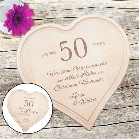 Glückwünsche, sprüche und gedichte zur goldenen hochzeit. Graviertes Holzherz zur Goldenen Hochzeit - personalisiert
