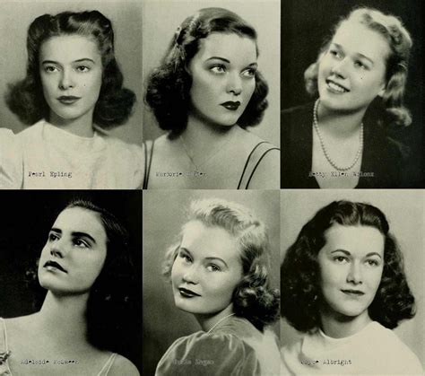Good filmed examples of typical 1940's hairstyles. 1940s College Girl Hairstyles | 1940s hairstyles, Retro ...