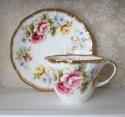 Queen S Rosina Teacup And Saucer Set Vintage Fine Bone Etsy Tea