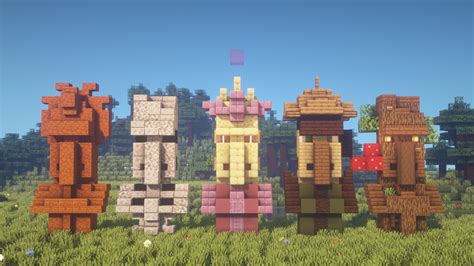 I Built 5 New Unique Villager Statues 2 Including Tutorial In 2020