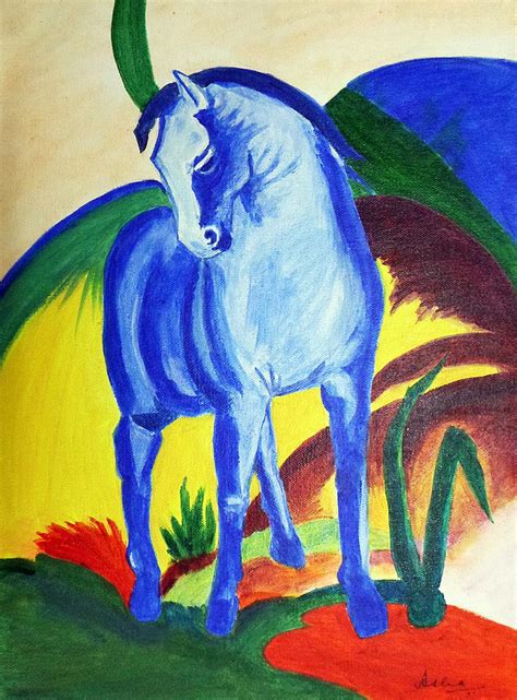 The Blue Horse Franc Marz Painting By Asha Sudhaker Shenoy Fine Art