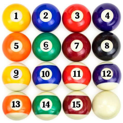 Precision Engineered Billiard Balls Full Set Of 16 Balls Sfels 002