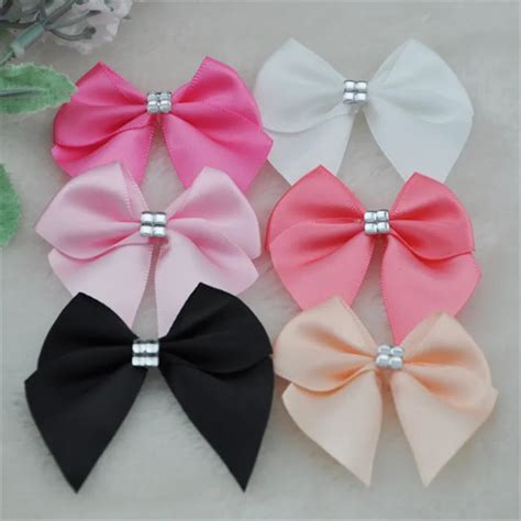 40pcs ribbon bows flower the rhinestone appliques sewing craft lots a227 bow pieces bow arrow