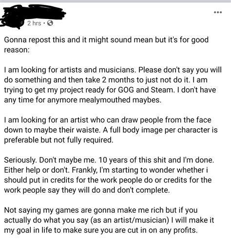 Guy Wants Art Now But Not Willing To Pay Now Rchoosingbeggars