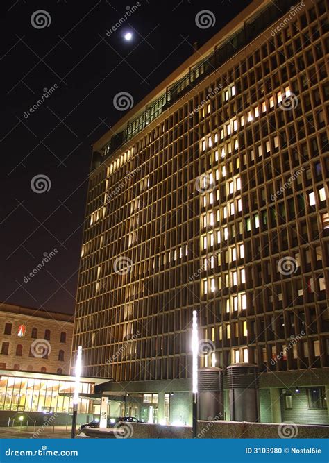 Office Building At Night Stock Photo Image 3103980