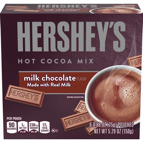 Hersheys Milk Chocolate Hot Cocoa Mix With Real Milk 6 Ct Packets