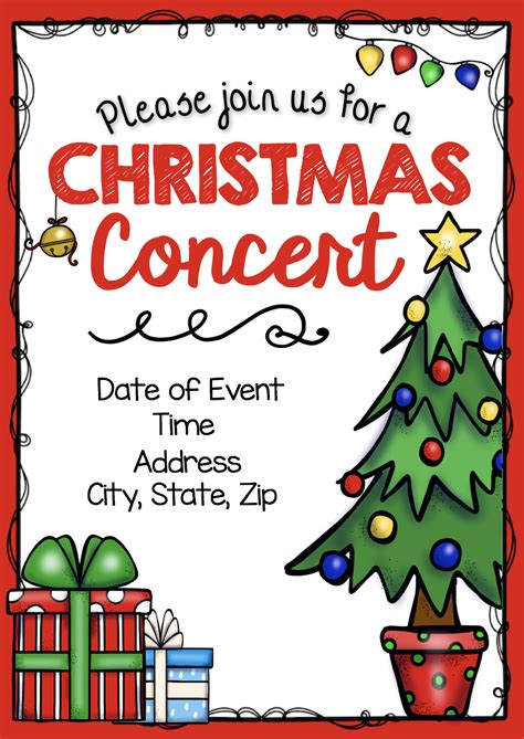 Christmas Concert Bundle Editable Diy Invitations Poster Etsy Diy