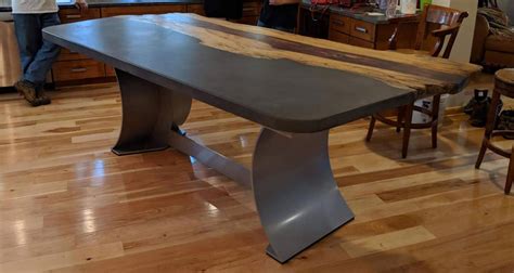 Concrete Table With Wood Beton Studio