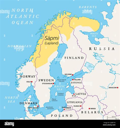 Sapmi Lapland Political Map A Cultural Region In Northern And